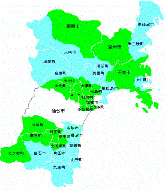 市町村別のはかりの定期検査実施図