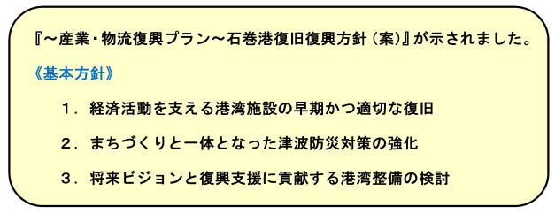 石巻港復旧・復興方針の図です