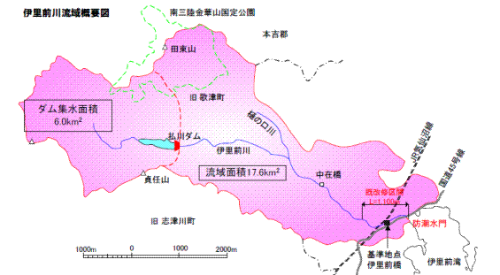 伊里前川流域概要図