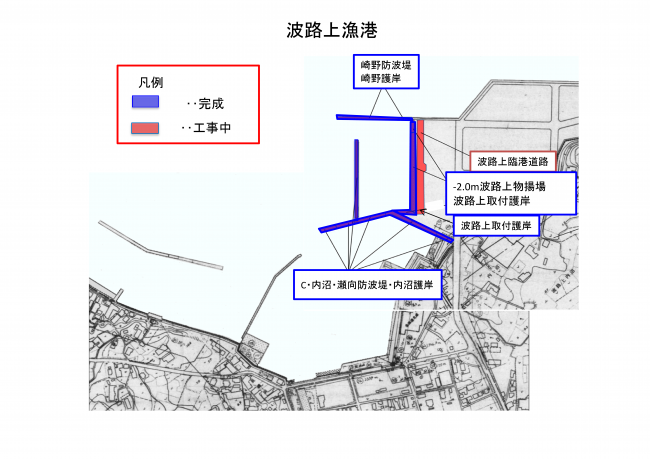 波路上漁港の地図です