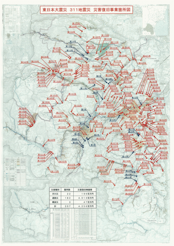 東日本大震災災害復旧事業箇所図