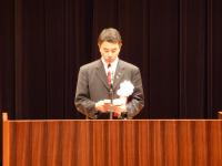 村井嘉浩宮城県知事の挨拶の写真です。