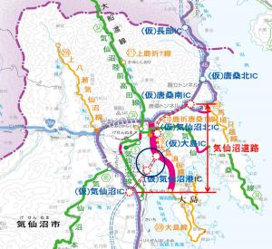 開通区間の位置図です。