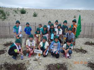 海岸林植樹を行った緑の少年団