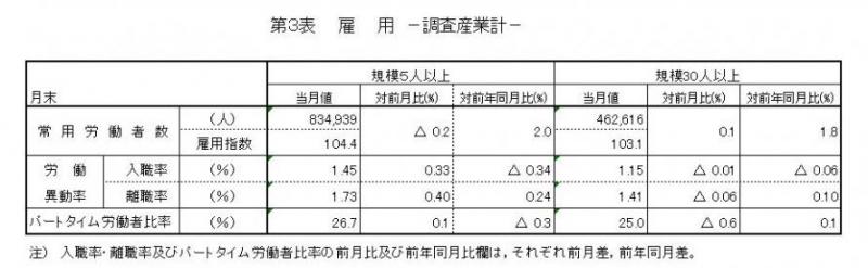 雇用と賃金表3