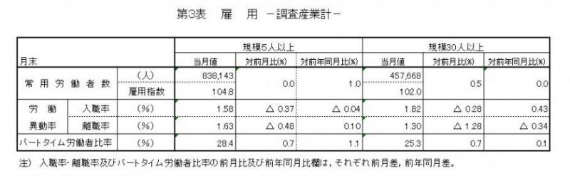 雇用と賃金表3