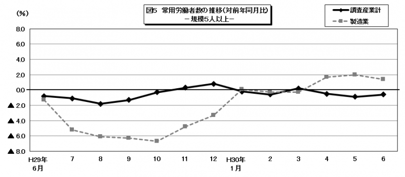 図5　常用労働者数の推移