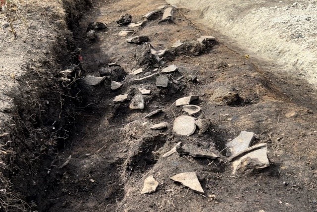 写真9遺物の出土状況