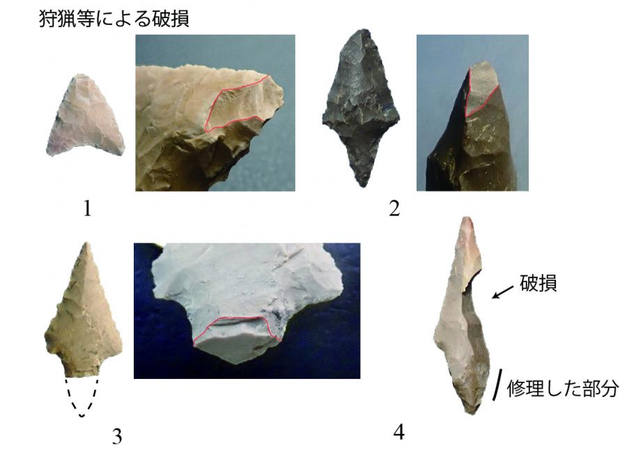 図1破損した石鏃など