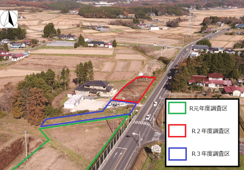 今年度調査区の空撮写真