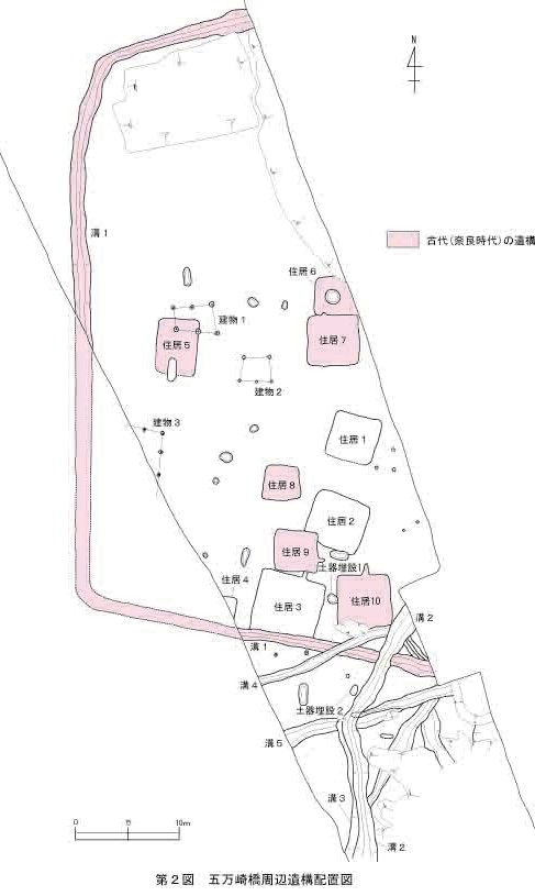 五万崎橋周辺遺構配置図