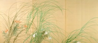 平福百穂　《秋草》　右隻