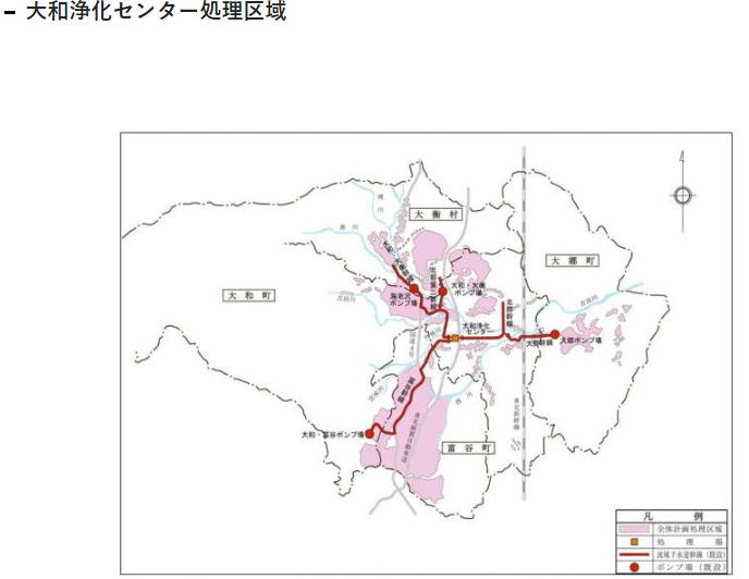 吉田川流域下水道事業処理区域図