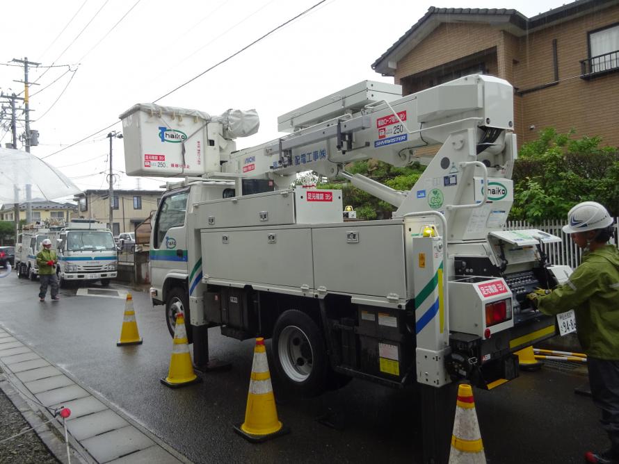 高所作業車の配置写真