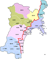 宮城県沿岸部と内陸部の別