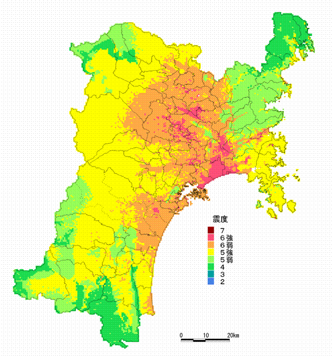 震度分布図（連動）