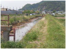 石巻市渡波地区排水路災害廃棄物撤去後の写真2