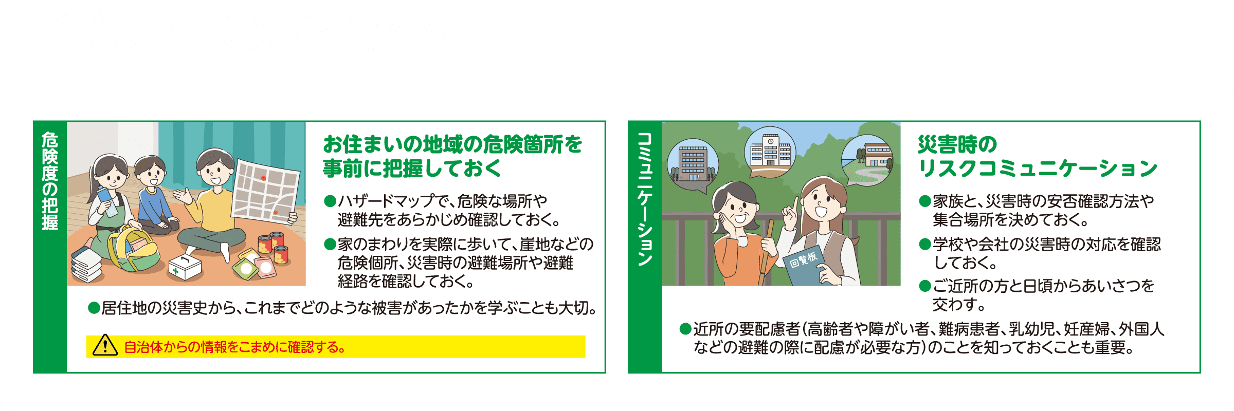 その他のポイント　日頃から危険箇所の把握や周りの方とのコミュニケーションを図りましょう！